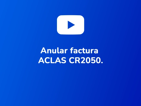 Anular factura ACLAS CR2050.