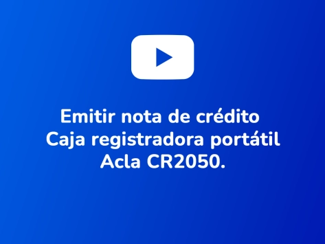 Emitir nota de crédito caja registradora portátil acla cr2050